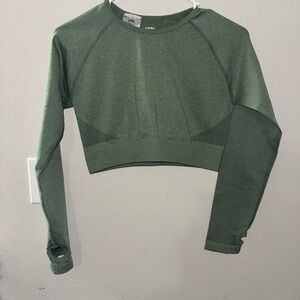 AYBL Empower Seamless Long Sleeve Crop Top - Green